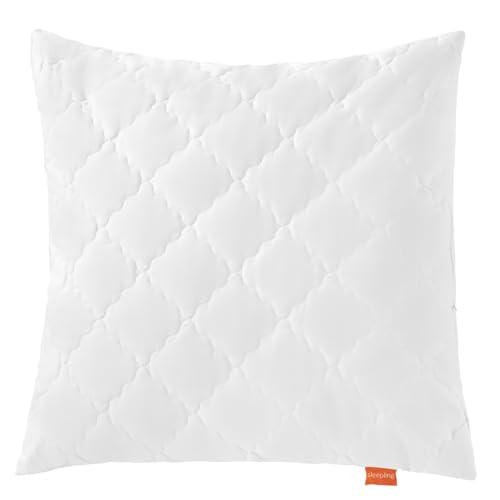 sleepling Bambus Kopfkissen 80x80 cm, 100% Baumwolle versteppt mit 100% Viskose (Bambus-Zellstoff), Kissen 80 x 80 cm, Bettkissen, Schlafkissen,...