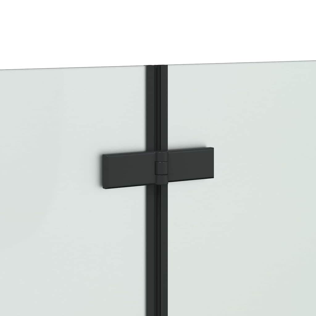 Mampara para bañera de 120 x 68 x 130 cm, de cristal de seguridad con perfil de aluminio, plegable, color negro