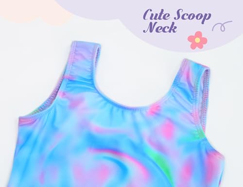 Image of Girls Swimsuits Kids One Piece Sleeveless Swimwear Skirted Bathing Suit Summer Swim Dress with UPF 50+ Sun Protection