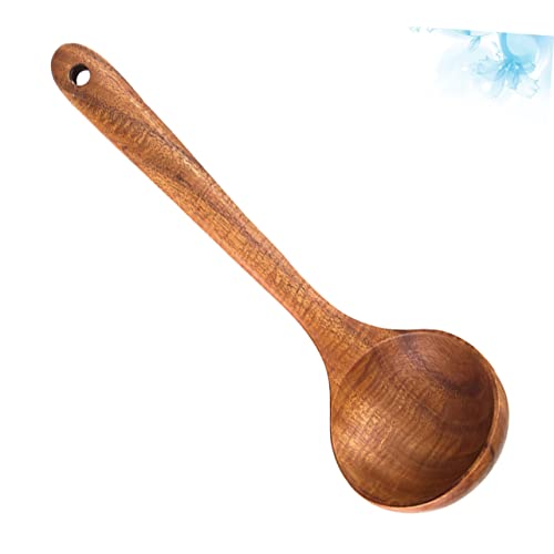 Anneome 25C553B6NP00T Big Wooden Spoon Soup Ladle Dinner Spoon Ladle For Soup Rice Spoon Sauce Ladles Ladle Spoon Cooking Spoon Wooden Spoon Ladle Cooking Ladle Water Ladle Bamboo Household Frying Spoon thumb #3