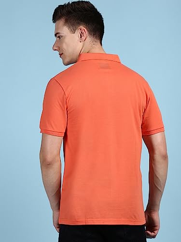 Image of Lux Cozi Men's Half Sleeve Soild Casual Regular Fit T-Shirt with Chest Pocket | Polo Tshirt for Men