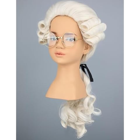 morvally Kids Colonial Judge Wig Cover
