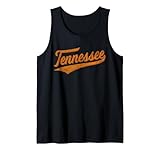 Tennessee Baseball Sports Script Cursive Flag Swoosh Retro Tank Top