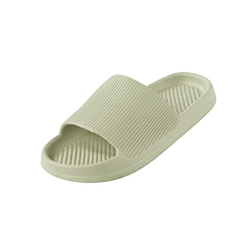 Pantuflas para hombre y mujer, sandalias de baño planas antideslizantes, verde, 40 EU