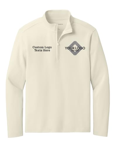 INK STITCH Men K820 Custom Embroidery Add Logo Texts Breakwater Quarter Zip Up Pullover