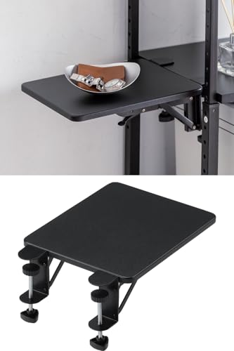 サンワダイレクト デスクエクステンダー 折りたたみ クランプ式 幅25×奥行30cm 耐荷重5kg 後付け デスク 机 拡張 延長 ブラック 100-KB022BKの商品画像（Amazon）