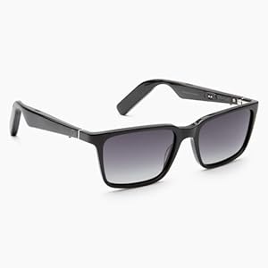 Lucyd – Bluetooth Audio Glasses – Men & Women Smart Glasses w/UV Protection – Open Ear, Noise Canceling Wireless Mics, Quadrasonic Sound Speaker, Voice Assistants Compatible – Darkside XL