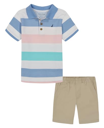 Image of Nautica Boys' Nautica 2 Piece Polo Woven Short Set