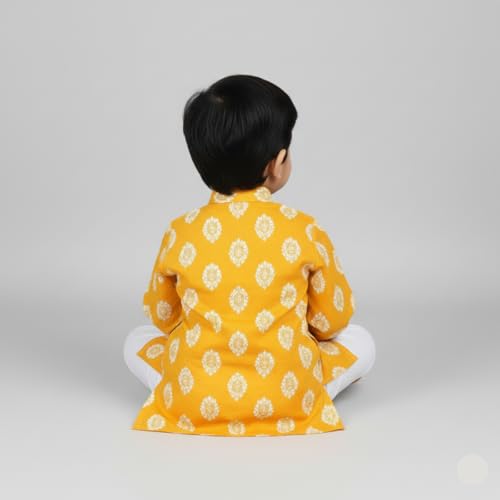 Image of Baby Ethnic Wear Festival Organic Cotton Soft and comfortable Dhoti Kurta Set Saraswati Puja Dress Panjabi for Kids Boy Girls