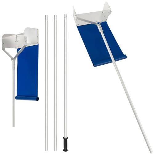 TANGZON Snow Roof Rake, 20.5FT/624cm Aluminum Extendable Snow Rake with 4 Rods, Wide Head Cutter, Oxford Slide & Anti-slip Handle, Multifunctional Snow Removal Tool for Leaves Debris Vehicle Roof