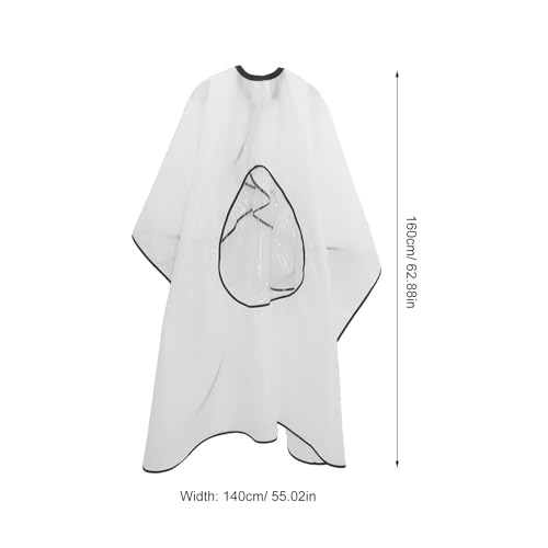 Capa de barbero profesional impermeable blanca con ventana miniatura 2