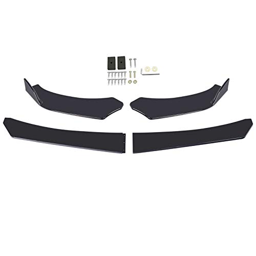 Bruce & Shark 4枚 車種汎用 フロントバンパー リップ ボディキット スポイラー フロントバンパー スポイラー 傷防止 ABS製 BMW ベンツ マツダ GMCなどに汎用 グロスブラック