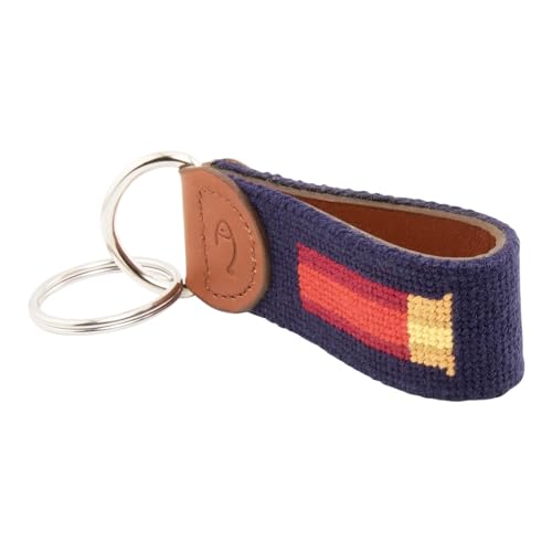 Image of Leather Hand-Stitched Needlepoint Key Fob or Key Chain