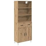 Fisinber Highboard mit Schubladen 2-teilig Artisan-Eiche Holzwerkstoff
