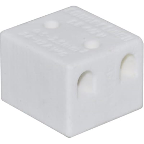 Altech, CB4/2H, Ceramic Euroblock - Terminal Block Connector - 2 Poles - 24-12AWG - 20A - 300V - White - Panel Mount. (50 Item/s)