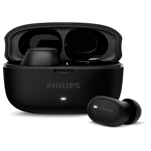 PHILIPS, Fone de Ouvido Sem Fio TWS, TAT2500BK/00, Bluetooth, Com Cancelamento de Ruído Ativo ANC, Com Microfone, Até 24 horas de bateria, iPX4, Preto
