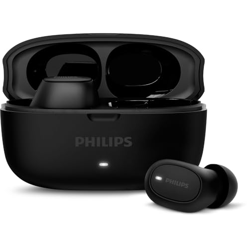 PHILIPS, Fone de Ouvido Sem Fio TWS, TAT2500BK/00, Bluetooth, Com Cancelamento de Ruído Ativo ANC, Com Microfone, Até 24 horas de bateria, iPX4, Preto