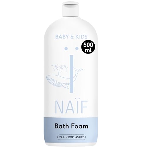 Naïf Espuma de Baño Nutritiva – Baño de burbujas para niños con aceite de algodón, vegano, sin SLES, microplásticos, parabenos ni aceite mineral – 500ml