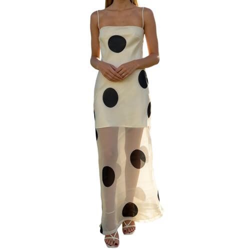 Image of SOOKABEILA Women Y2k Boho Maxi Dress Floral Lace Sheer Tiered Flowy Cami Long Dress 2025 Summer Smocked Beach Sundress