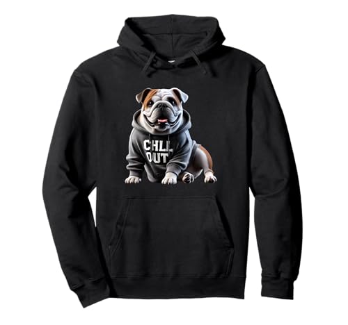 Englische Bulldogge Chill Out Hunde Chillen Entspannen Hund Pullover Hoodie