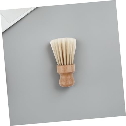 Cepillo de barbero para cuello y cara con cerdas suaves de madera 4