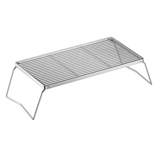 Rejilla de barbacoa de camping, altura ajustable, plegable, portátil, rebabas, estilo práctico, accesorio diario, solución fiable, para barbacoa al aire libre, patio trasero