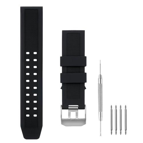 SANDEIN Watch Band Compatible with Luminox, 23mm Soft Rubber Silicone Replacement Wrist Strap for Luminox 3050 8800 and 3950 Series Watch, Black