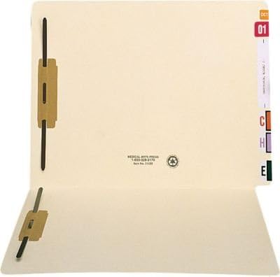 Medical Arts Press Extended End-Tab Folders w/2 Fasteners, Fastener Positions 1 & 3, 14 Pt. (31439)