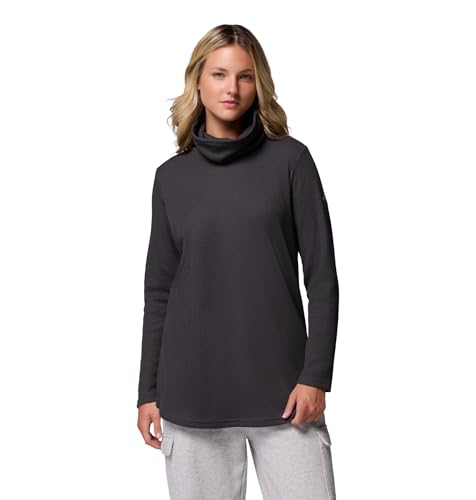 Columbia Womens Holly Hideaway Waffle Cowl Neck Pullover, Shark, X