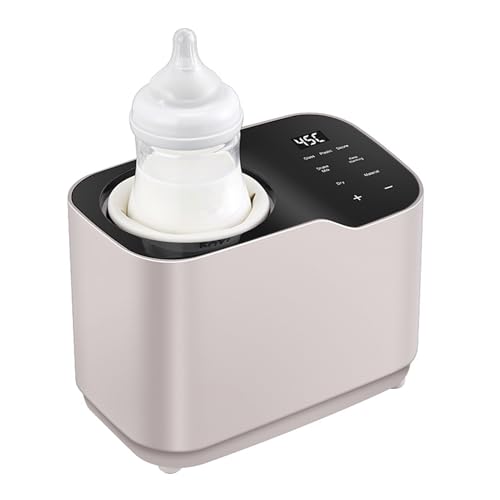 hatleues Calentador de biberones, calentador de biberones portátil para todos los biberones, calentador de biberones sin agua y coctelera de leche, calentador universal de biberones para leche materna