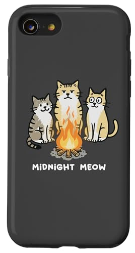 �����΂��͂ޔL�O�C��MIDNIGHT MEOW���C���X�g ���������₵�n�L�����v�A�E�g�h�A�f�U�C�� �X�}�z�P�[�X iPhone SE (2020) / 7 / 8 �p