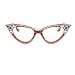 ICARA Sparkling Crystal Retro Cat Eye Frame Bling Rhinestone Reading Glasses for Women Blue Light Blocking Computer Eyeglass (Leopard, 1.5, multiplier_x)
