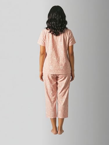 Image of B STORIES Women's Cotton Pyjama Set | Comfort and Relexed Nightsuit for Ladies