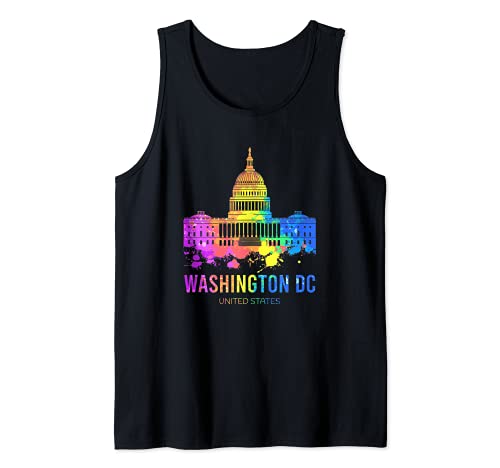 Uomo Washington DC skyline acquerello Souvenirs Regali US Campidoglio Canotta