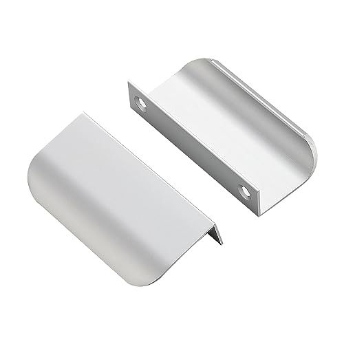 Ravinte 10 Pack Finger Pulls 64mm/2.52" Hole Center Silver Cabinet Handle