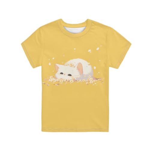 Image of Novelty 3D Graphic T Shirts for Kids Crew Neck Funny Animal Print Short Sleeve Girls Tshirts 3-16 Years