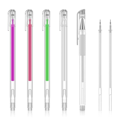 QUEEJOY 5Pcs Colorful Brow Mapping Pens, Pink White Eyebrow Skin Marker Pen