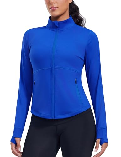PINSPARK Women's Cropped Athletic Jackets Workout Long...