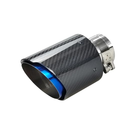 Tuyau d'échappement en carbone brillant bleu 51-114mm pour voiture