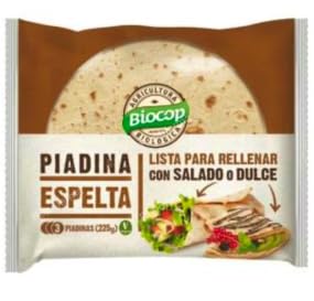 Piadina de Espelta Orgánica, Lista para Rellenar con Salado o Dulce, 225g, 3 Unidades. Pack de 2