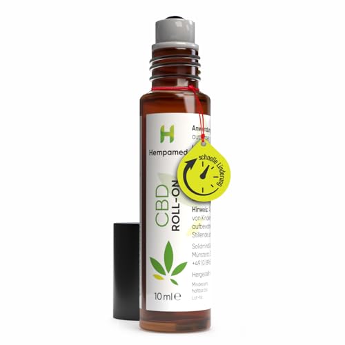 Hempamed CBD Roll-On - Schnelle Linderung bei Kopfschmerzen und Migräne - Entspannung und Ruhe - mit ätherischen Ölen und 120 mg CBD - Jojoba, Lavendel, Kampfer, Eukalyptus, Weihrauch, Ylang-Ylang Hempamed CBD Roll-On - Schnelle Linderung bei Kopfschmerzen und Migräne - Entspannung und Ruhe - mit ätherischen Ölen und 120 mg CBD - Jojoba, Lavendel, Kampfer, Eukalyptus, Weihrauch, Ylang-Ylang