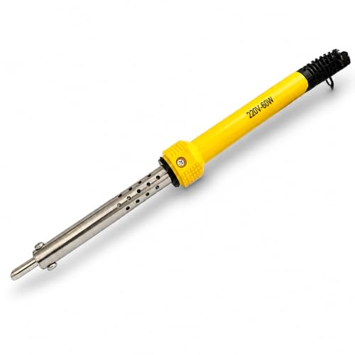 Image of Multi Purpose Soldering Iron, 220V-60W, Fast Heating, Steel Tip, Yellow, 24.77 cm, for Electronics, DIY Projects