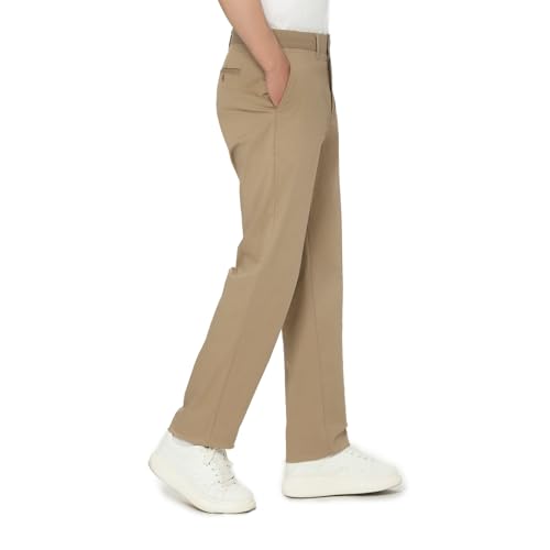 Men's Straight Fit Casual Khaki Cotton Pants Stretch Flat Front Trousers2