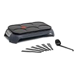 Tefal Crep'Party Tefal Crêpes- und Pancake-Maker für 6 Personen, Antihaftbeschichtung, integrierter Stauraum für Zubehör, PY558BF0