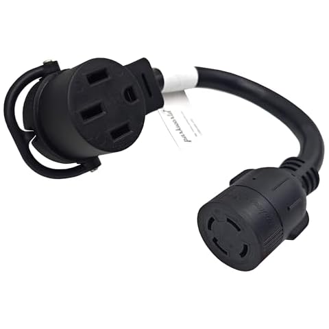 Parkworld 79193 Generator NEMA L14-30R to 14-50R, 4 Prong 30 AMP Female to RV 50amp Female Adapter Cord 1 Feet Cover