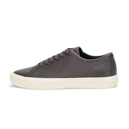 Image of BOSS Men's Aiden Logo Block Leather Low Top Sneakers | Casual Shoes