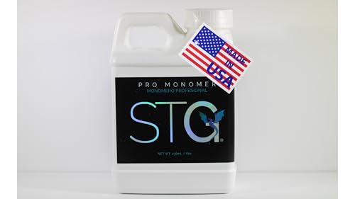 STG Nail Acrylic Systems EMA Monomer – MMA-Free, Primerless, Non-Yellowing Nail Liquid, Purple, 8oz