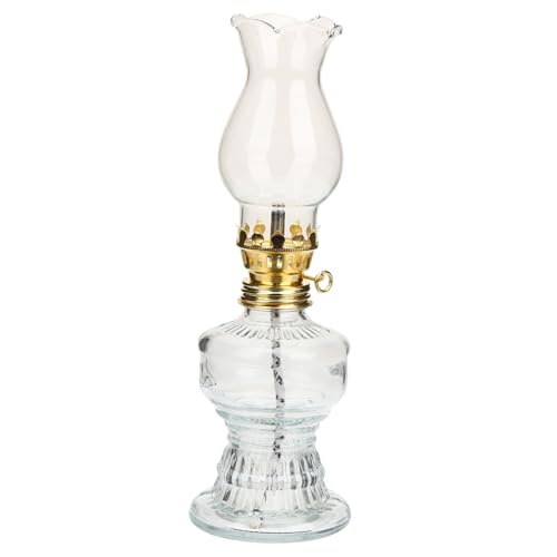 Uonlytech Vintage Öllampe aus Glas mit Großer Kammer Dekorative Petroleumlampe für Wohnzimmer Schlafzimmer Garten Handgefertigte Kerosinlampe als...