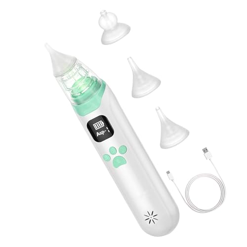 Aspirador nasal para niños pequeños - Aspirador nasal eléctrico para niños pequeños y | Puntas de silicona suave, aspirador de moco antirreflujo con música, aspirador nasal suave y