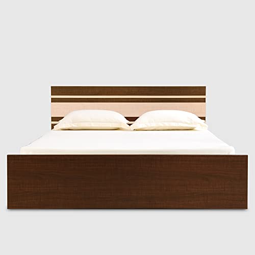 Image of Hometown Optimas King Bed with Box Storage in Dark Choco Colour (Engineered Wood, Dark Choco)